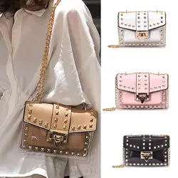 Coneed Новый Женская Мода заклепки Диагональ посылка сумочка на ремне женская сумка на цепочке 2019 May14 P35
