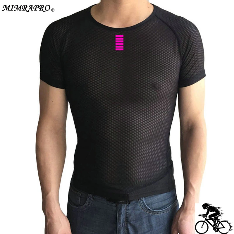 

2019 Pink bar Short sleeve Cycling Base Layer/Riding Underwear/Sweat Shirt/Tights Clothing Thin Perspiration Moisture Absorptio