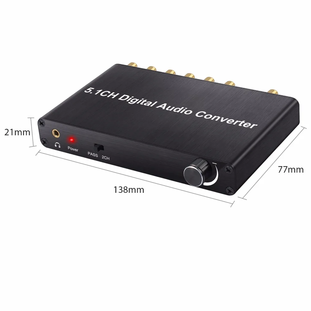 PROZOR 5.1CH DAC преобразователь аудио декодер 2.0CH аналоговый адаптер оптический