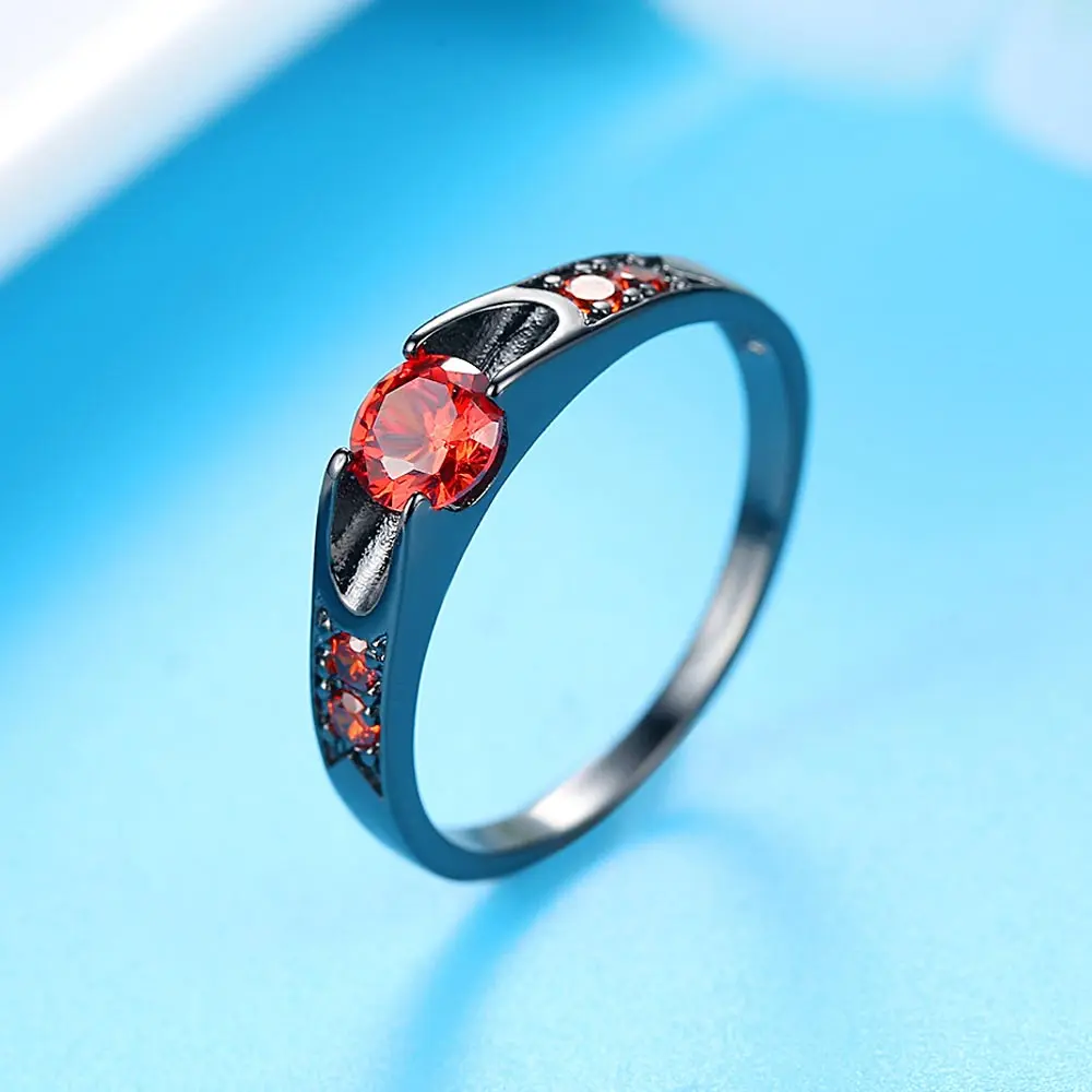 Серебряное кольцо Модные украшения для женщин и мужчин черный красный Ретро мода