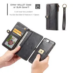 OCUBE Телефон чехол для iphone 7 8 Роскошные ретро многофункциональный кожаный бумажник карты карман 2 в 1 чехол для iphone 7 8 плюс