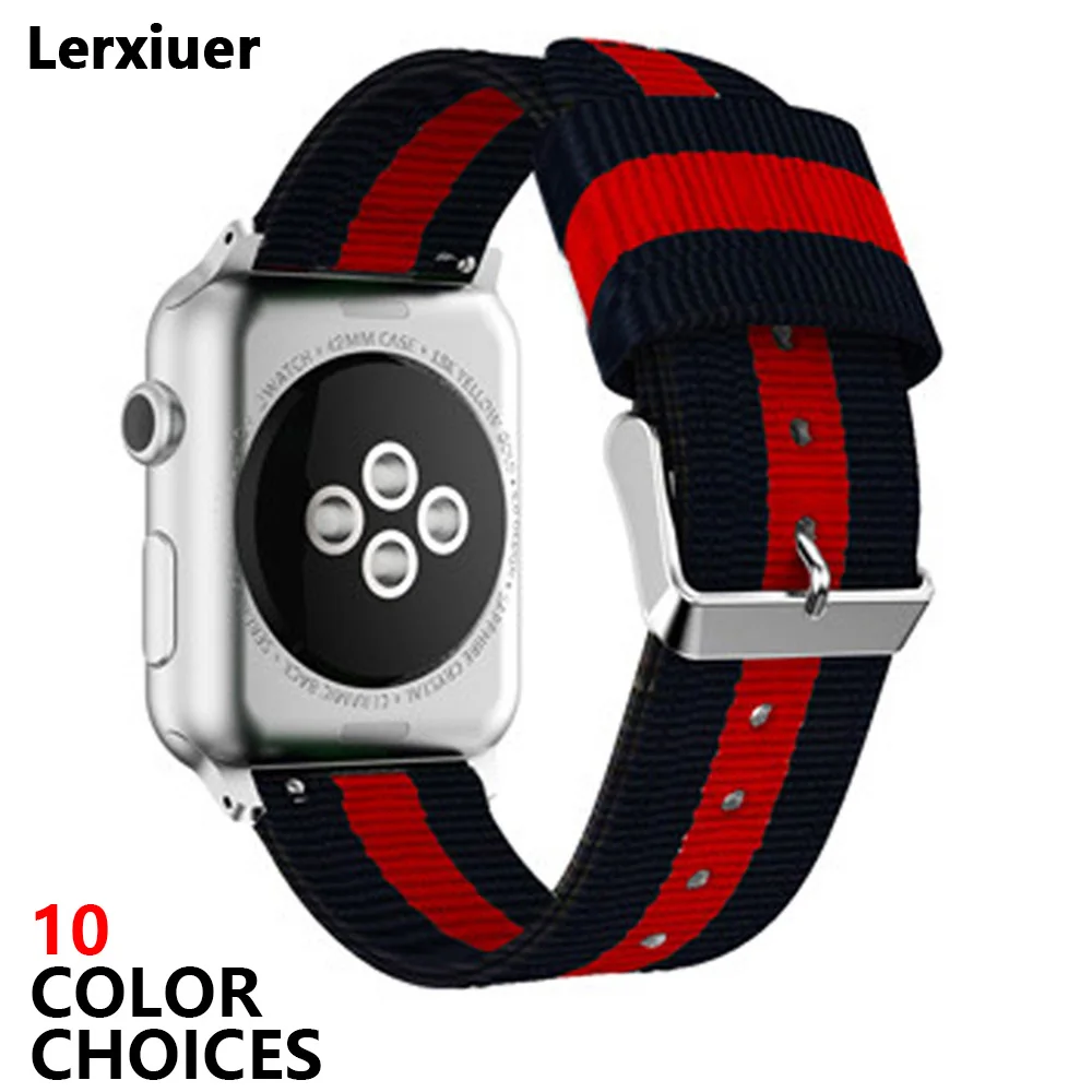 Ремешок Nato для Apple Watch band 42 мм/44 мм плетеный нейлоновый браслет iwatch 38 мм/40 apple watch 4 3
