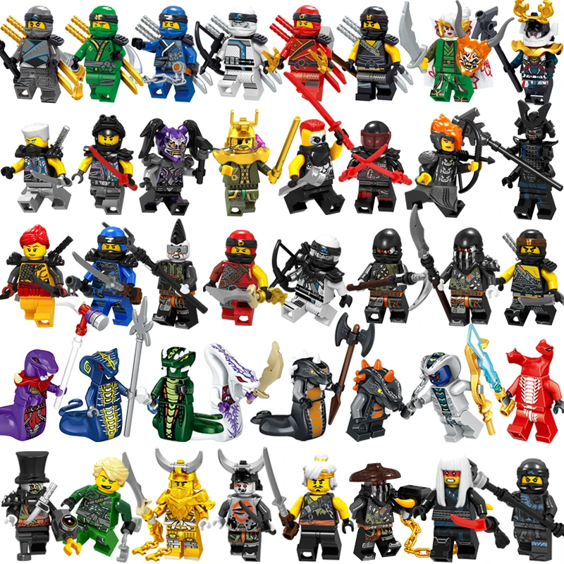 

LegoING NinjagoING 2019 Movie Minifigured Sets Lloyd Garmadon Snake Pythor Weapons Building Blocks Educational Toys for Children