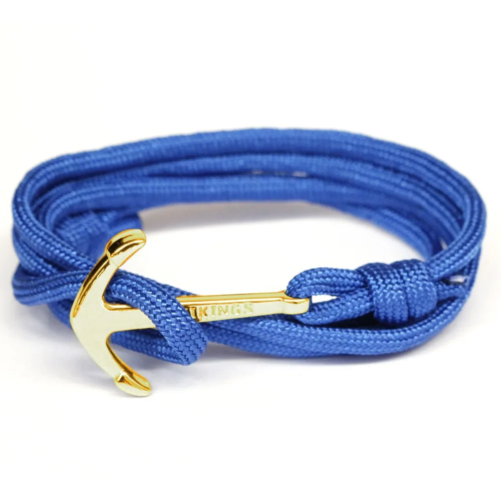 

Vintage Charm Bracelets & Bangles For Men Women Hot Handmade Rope Bangle Gold Color Anchor Vikings Bracelet SL046
