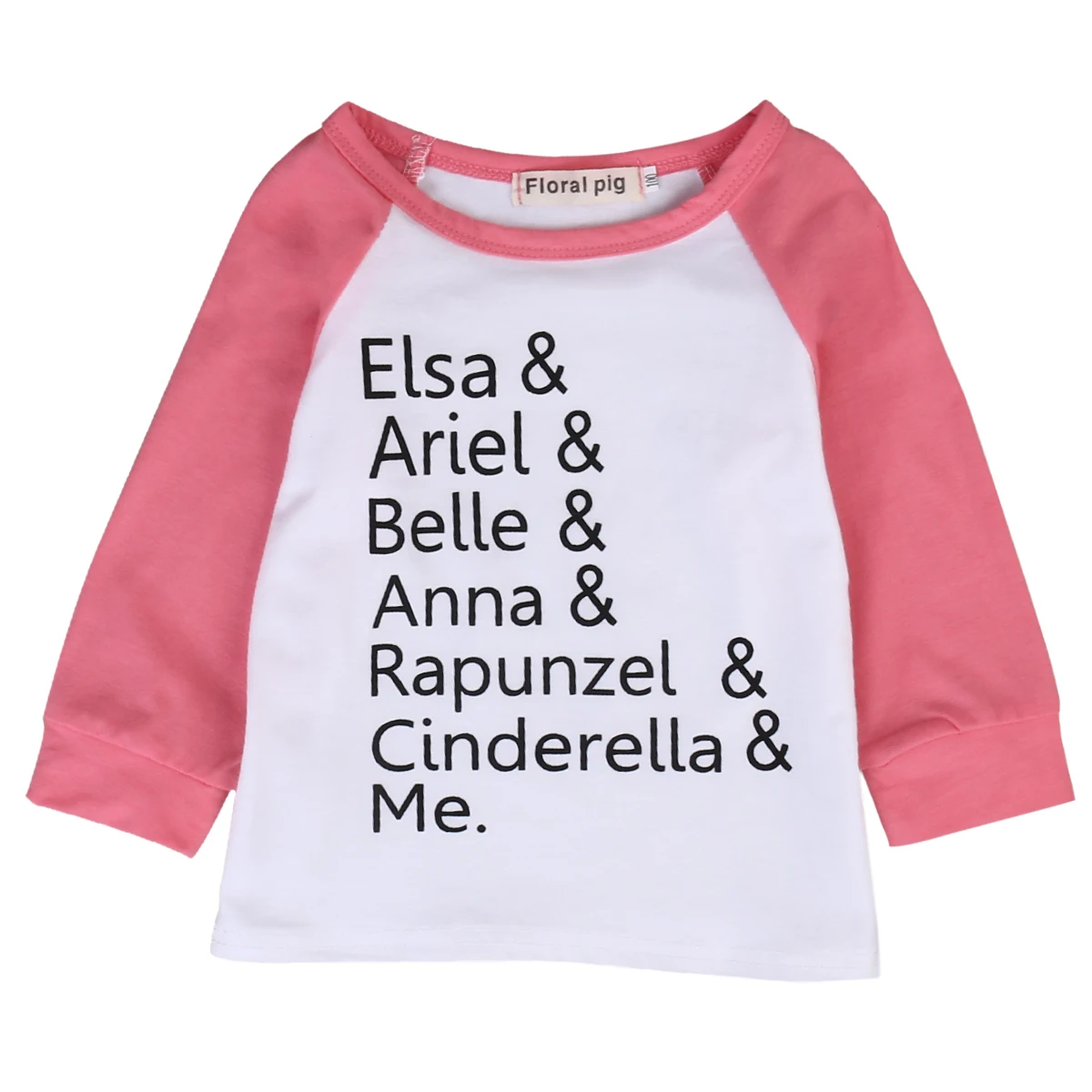 

Girls T-shirt Long Sleeve Tops Letter Pink Cotton Newborn Toddler Kids Baby Boy Girl Clothes Clothing
