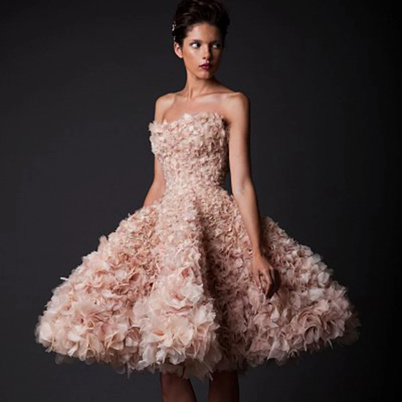 

Short Prom Dresses abendkleider 2015 Luxury Sleeveless Flowers Pink Lace Knee Length A Line Kj03