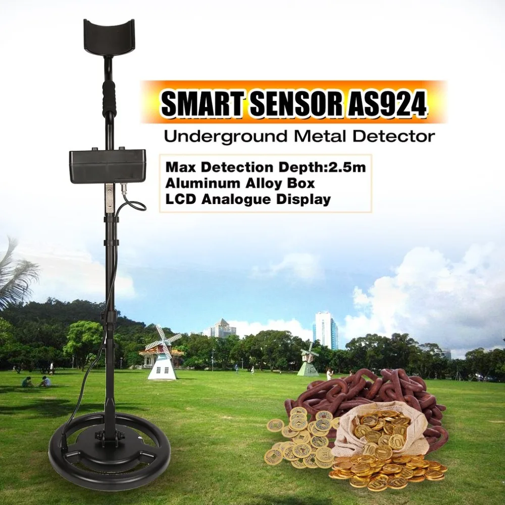 

SMART SENSOR AS924 Professional Underground Metal Detector Adjustable Gold Silver Finder Treasure Hunter Seeker 2.5m Depth