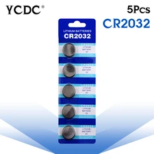 Дешевые 5x cr2032 3v литиевая батарея cr 2032 Кнопка монета клеток батареи CR2032 DL2032 KCR2032 5004LC pilha cr2032 батареи