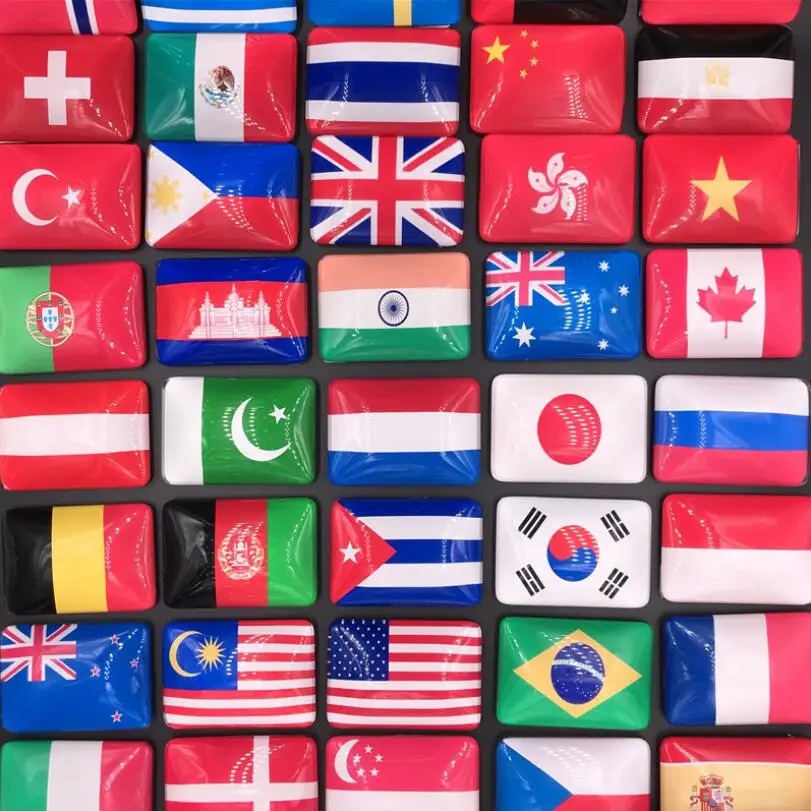 3D World Flag Fridge Acrylic Refrigerators Souvenir Fridge