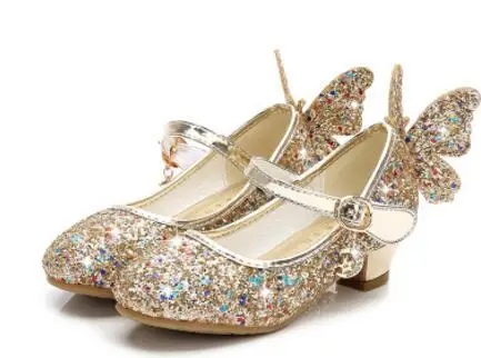 12 14 15 16 Years Teens Girls Summer High heeled Silver Glitter Sequins ...