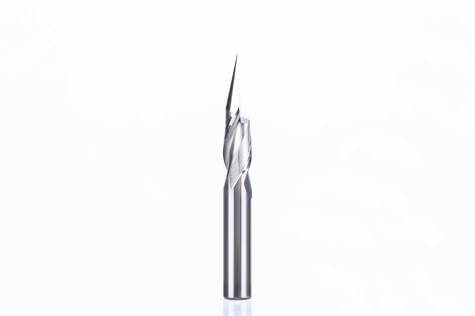 HUHAO 1 шт. 6 мм 2 флейты спиральные пирамидальные гравировальные насадки для дерева ЧПУ фрезы Нож Степень 30 для 2D 3D скульптуры