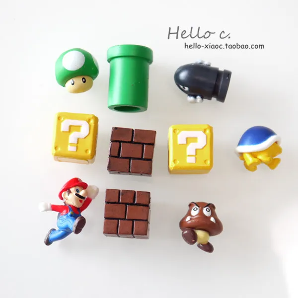 Super Mario Bros Magnets Figure toys Mario Bullet Mushroom Tortoise Wall Sticker Action Figure Model Toys DIY Decoration Gift Super Mario Bros Magnets Figure toys Mario Bullet Mushroom Tortoise Wall Sticker Action Figure Model Toys DIY Decoration Gift