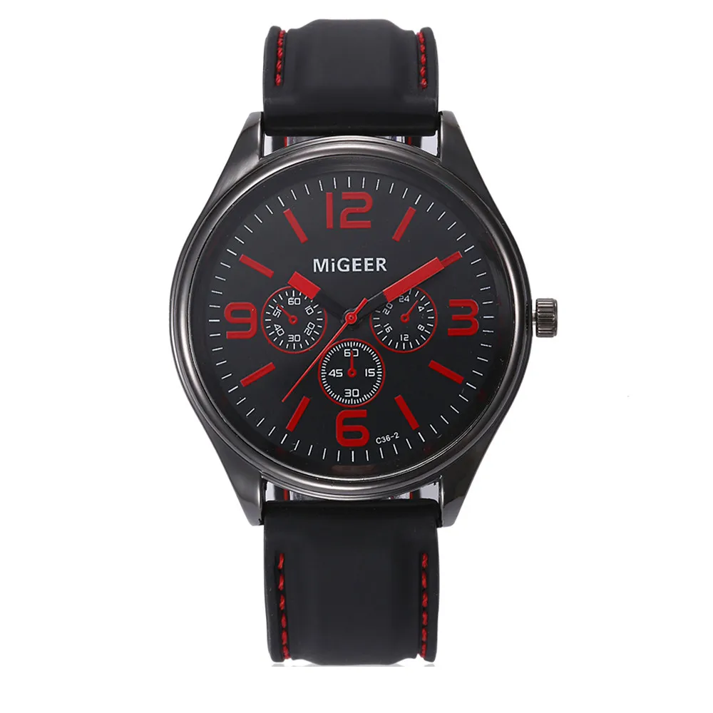 

Men Fashion Silicone strap Sport Cool Quartz Hours Wrist Analog Watch 2018 New Arrival Fasion Watch relogio masculino clock