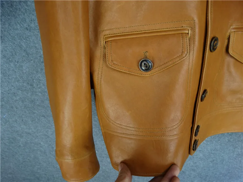 Free shipping.Brand Cossack horsehide coat,man 100% genuine leather Jackets,fashion men's slim japan style leather jacket,