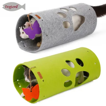 

Doglemi DIY Nature Felt Cat Toys Collapsible Extendable Tunnel For Cat Pet Cave Mat