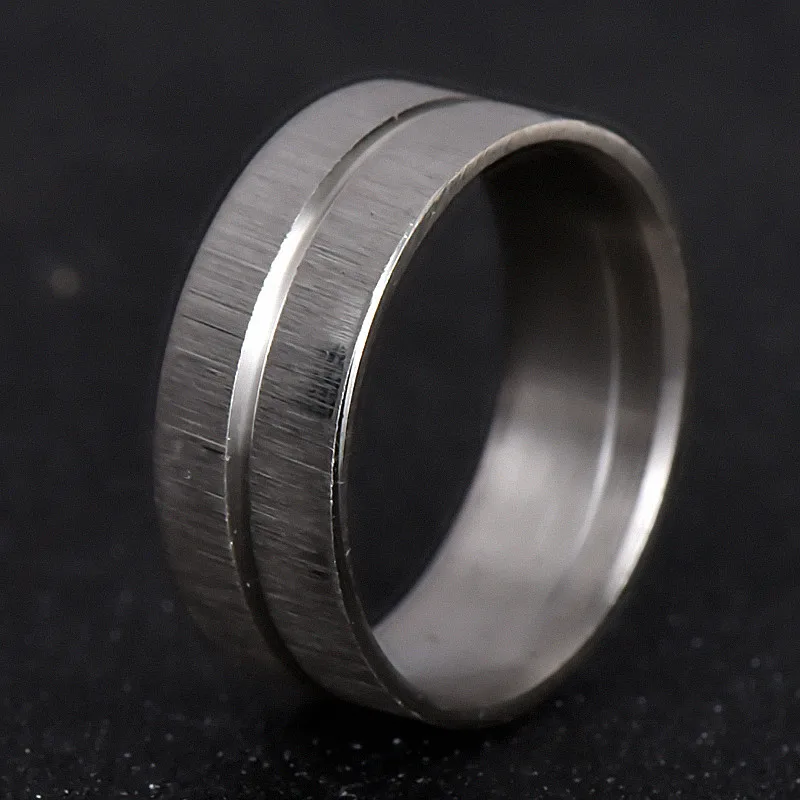 

White Gold Color 316L Stainless Steel Rings Width 7.5mm for Women Men Unisex Gift Never Fade nj193