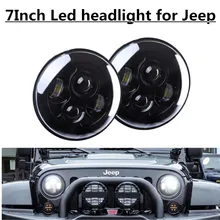 2 шт. черная 7 дюймов круглая фара для JK Wrangler 97-15 " 40 Вт светодиодный проектор фара для лада 4x4 urban Niva
