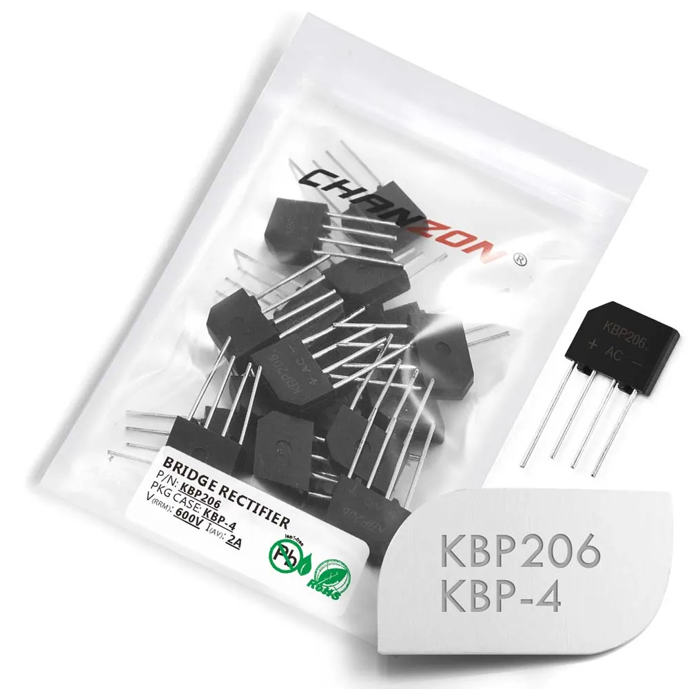 20 шт. KBP206 мост Выпрямитель Диод 2A 600 в KBP 4 (SIP 4) однофазный полная волна 2 ампер вольт