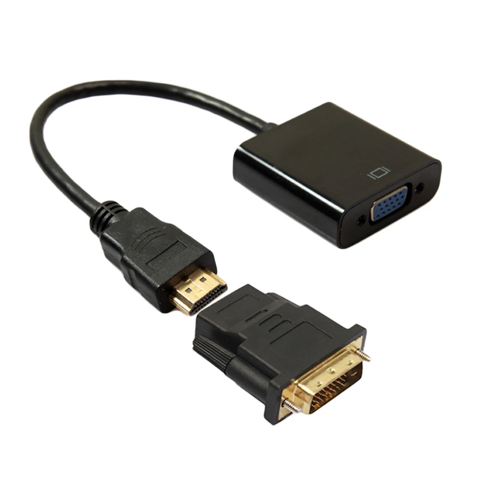 3 in1 Standard HDMI adapter DVI to VGA Adapter WAWPI Male to Female
