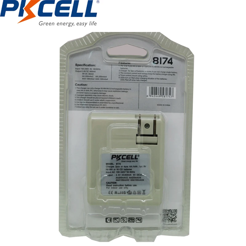 PKCELL 9V аккумуляторная батарея PP3 6F22 6LR61 MN1604 9v батарея и 9v зарядное устройство Зарядка 9v 1,2 v AA/AAA NIMH/NICD Батарея