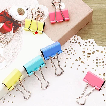 

Hot Sale 15mm Random Color 10pcs/pack Colorful Metal Elliot Folders Home Office School File Supplies Storage 7A1845