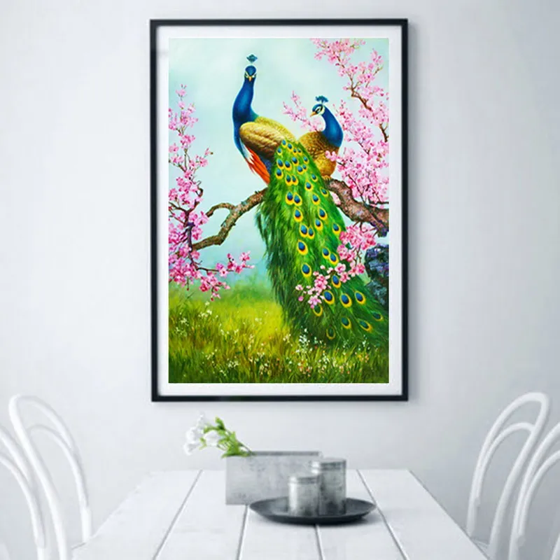 

DIY 5D Diamond Painting Cross Stitch Peacock Home Decor Diamond Embroidery Peacock