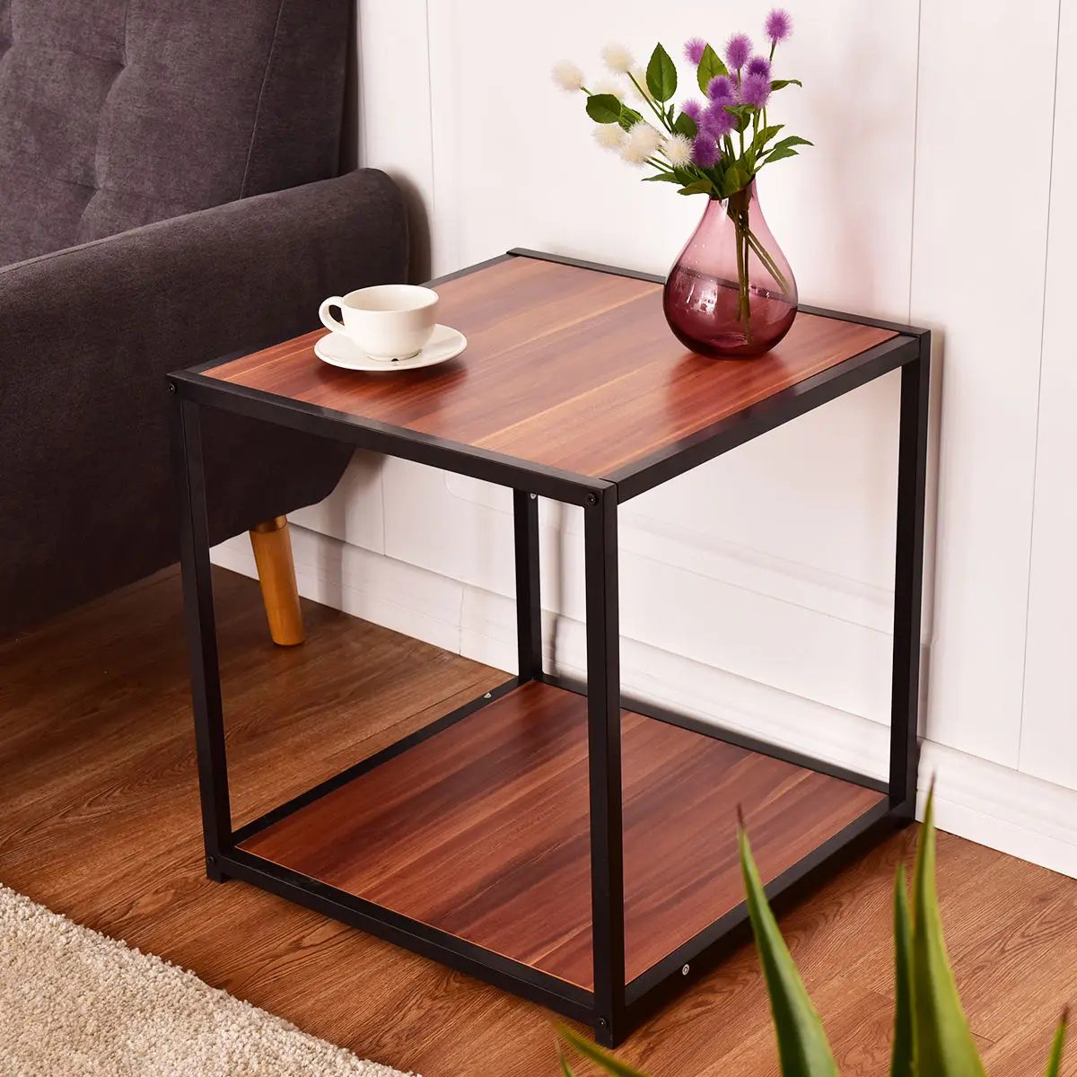 Giantex End Table Side Sofa Square Modern Coffee Tables Tea Stand Living Room Furniture Decor With Bottom Shelf HW55399 Giantex End Table Side Sofa Square Modern Coffee Tables Tea Stand Living Room Furniture Decor With Bottom Shelf HW55399