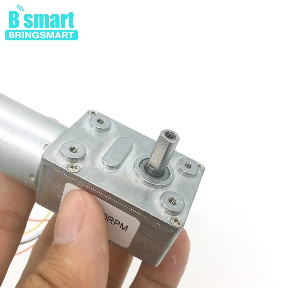 

Bringsmart JGY-2430 DC Worm Gear Motor Brushless 12 Volt 24V Self-locking Reversible with Brake Speed Measuring Motor Low Noise