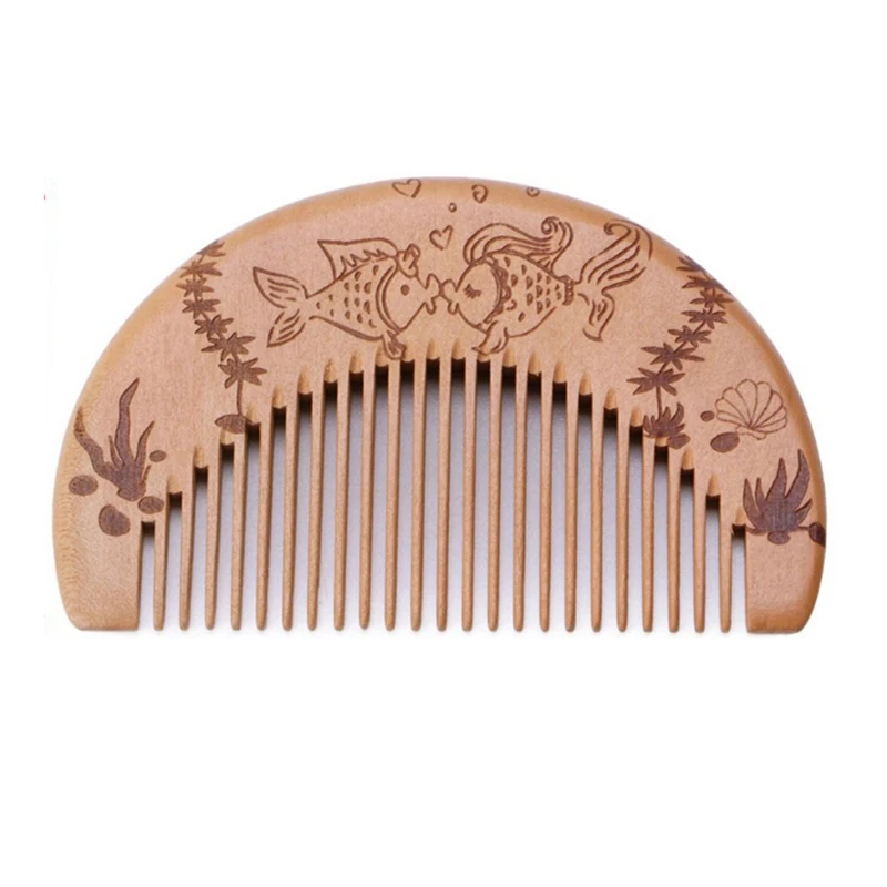 

Natural Peach Wood Comb Beard Fine Tooth Head Massage Anti-static Hair Care Tool