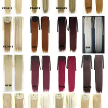 Синтетическая лента синтетический конский хвост длинный прямой стальной гребень шиньон 33 вида цветов доступны 2", 80 г, 10 шт./лот