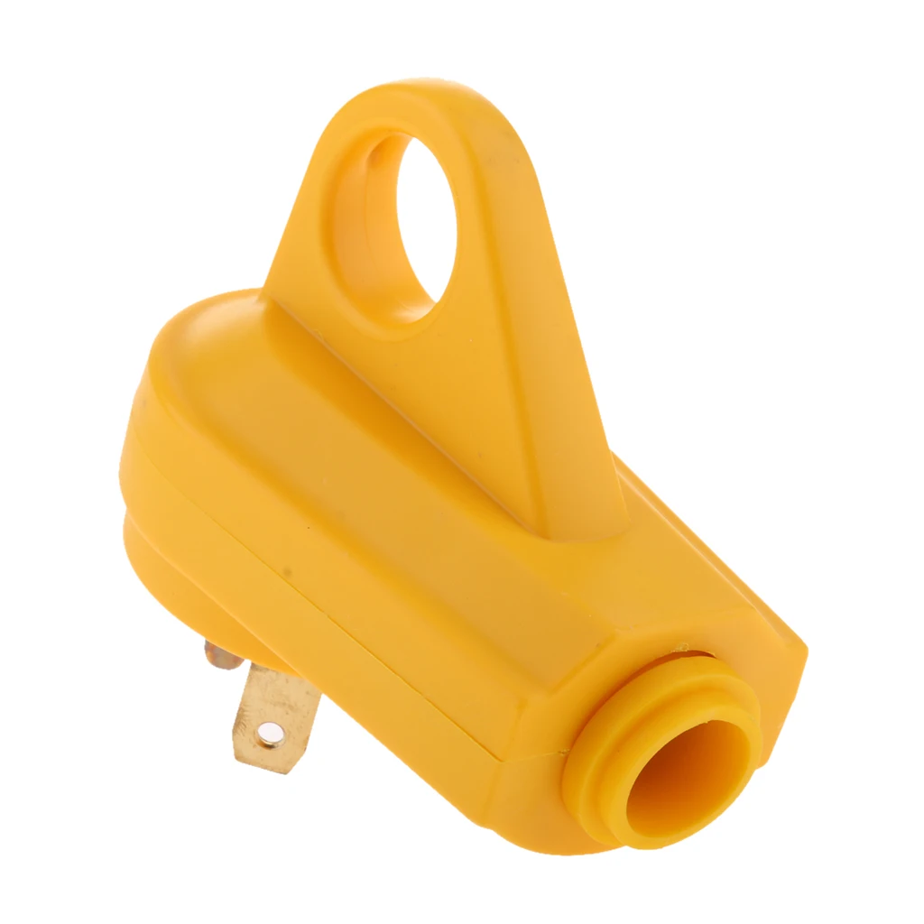 125V/30Amp Heavy Duty RV Replacement Male Plug with Ergonomic Grip Handle, Yellow