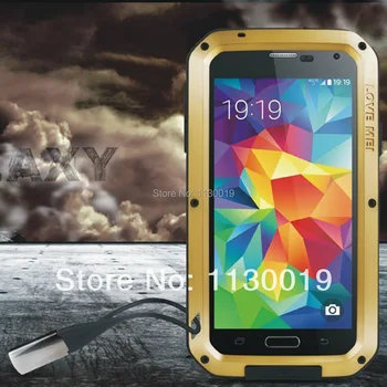 

LOVEMEI Dirt-resistant Anti-knock Metal Aluminum Cases with Gorilla Glass for Sumsang Galaxy S5 I9600 Heavy Duty Protection Case