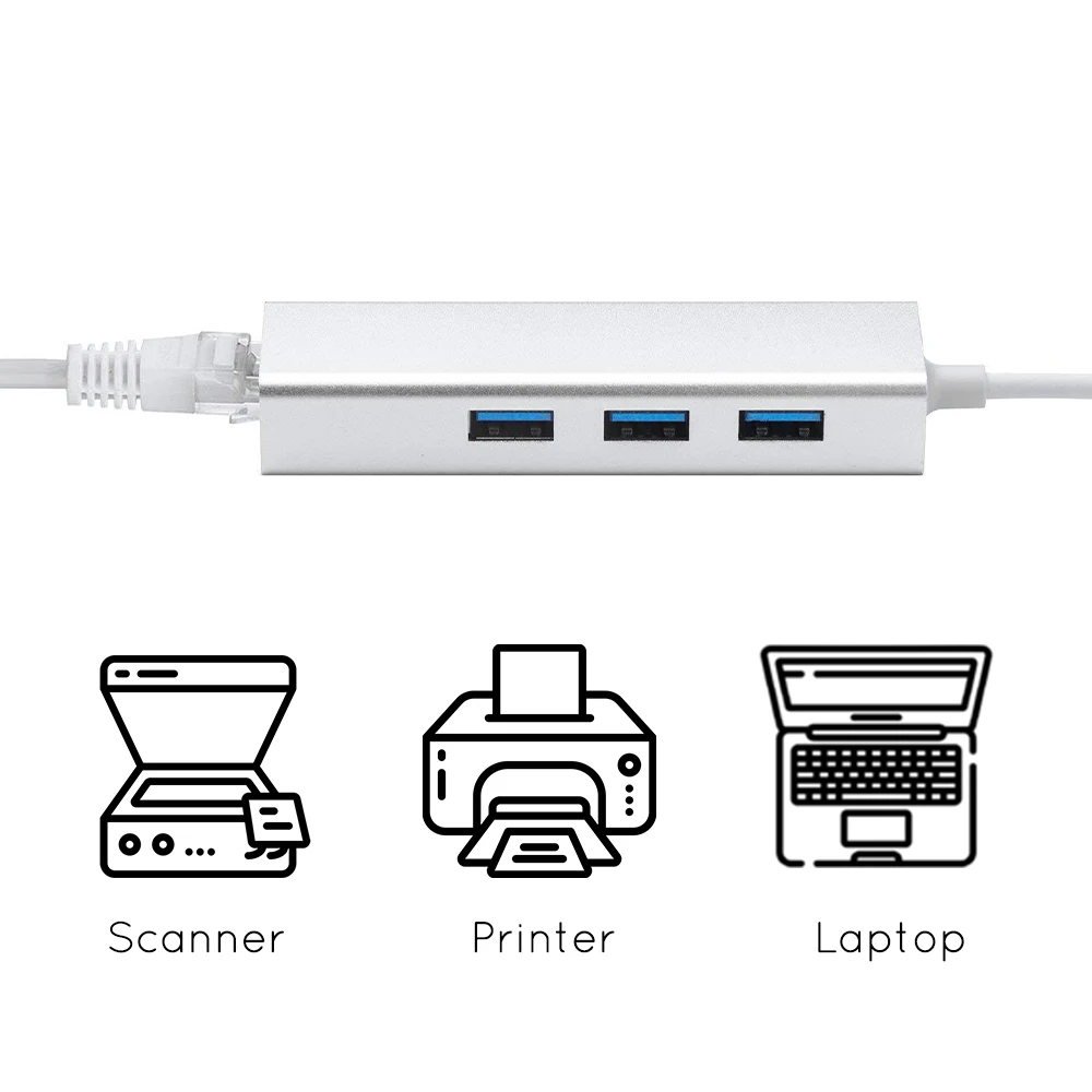 USB3.0 Gigabit Ethernet адаптер 10/100 Мбит/с USB док-станция 3,0 Lan проводной сетевой карты Rj45 Порты и разъёмы разветвитель для портативных ПК