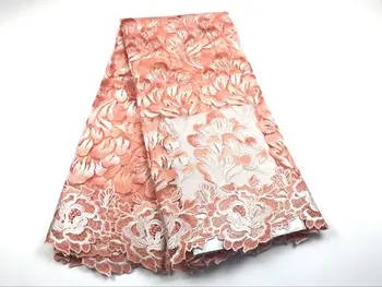 

African Guipure Lace Fabric Nigerian French Tulle Lace Fabric Embroidered Net Lace 2017 Latest Swiss Voile Mesh Lace 5yards