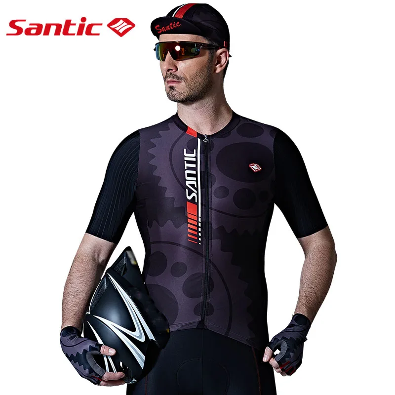 Мужская велосипедная футболка Santic с коротким рукавом профессиональная посадка