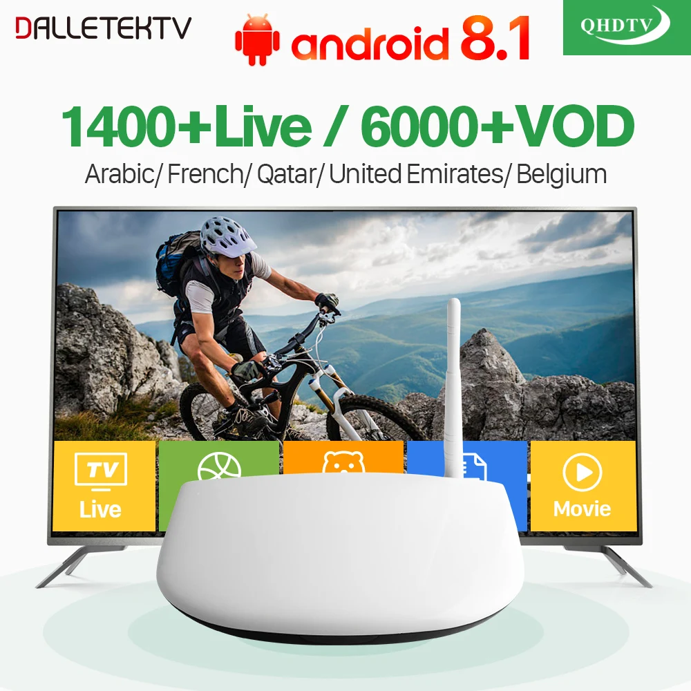 

Q1304 IPTV Arabic Rk3229 Android 8.1 Tv Box Receiver Android 4k QHDTV HD Belgium Netherlands France IPTV Subscription IP TV