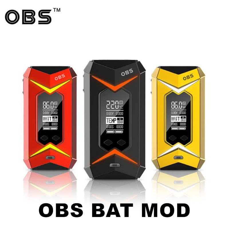 

Original OBS Bat 218W TC Box Vape Mod with 7 Colors gradients LED light(Not include 18650 battery)