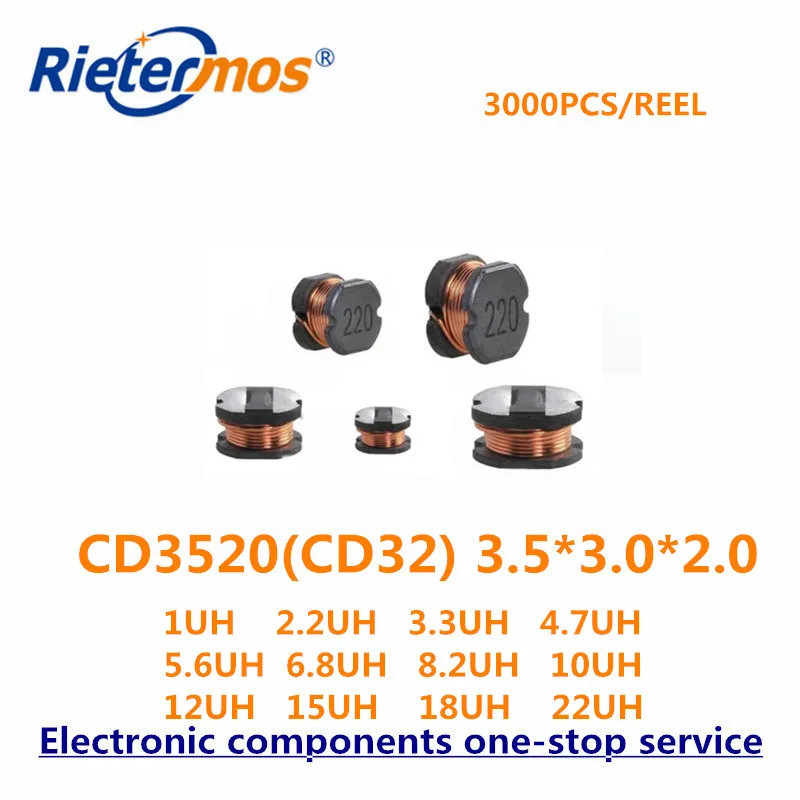 CD3520 3,5*3,0*2,0 CD32 1UH 2.2UH 3.3UH 4.7UH 5.6UH 6.8UH 8.2UH 10UH 12UH 15UH 18UH 22UH 20