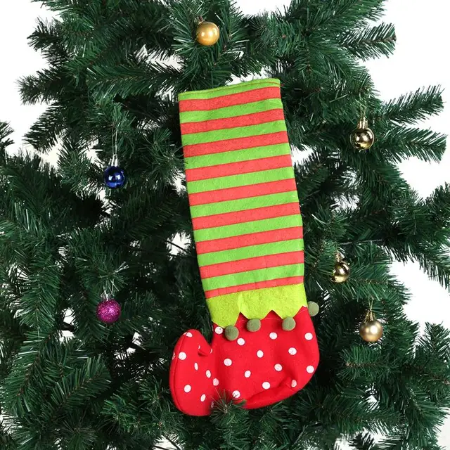long christmas stocking small stripe santa claus socks gift bag xmas decor candy bag bauble christmas - Small Christmas Stocking Decorations long christmas stocking small stripe santa claus socks gift bag xmas decor candy bag bauble christmas - Small Christmas Stocking Decorations