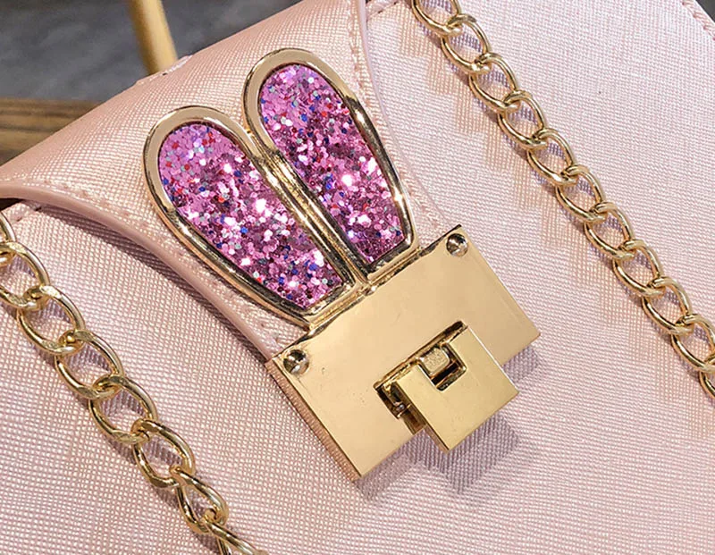 Women Handbags Casual Rabbit Ear Crossbody Shoulder Bags Fashion Chain Designer PU Leather Metal Lock Mini Square Bag SS0417 (17)
