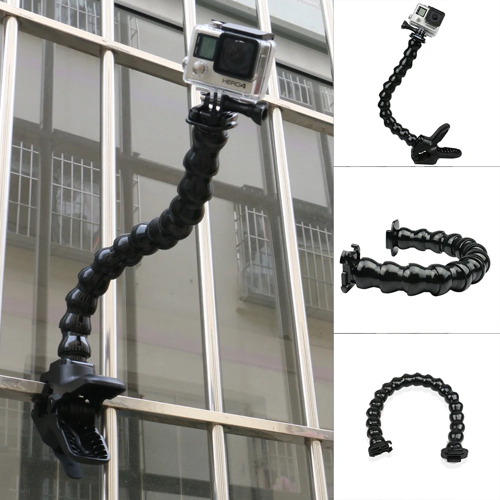 Высокое качество регулируемый челюстей Flex Clamp Mount изогнутая s-образная труба для экшн-камеры GoPro Hero 4 3+ 3 2 1 SJ4000 Xiaomiyi спортивных Камера