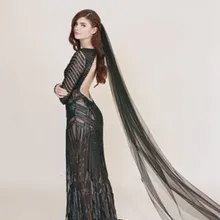 Черная мягкая свадебная вуаль длиной 2 метра с расческой, цвета слоновой кости, элегантные свадебные аксессуары, Veu De Noiva