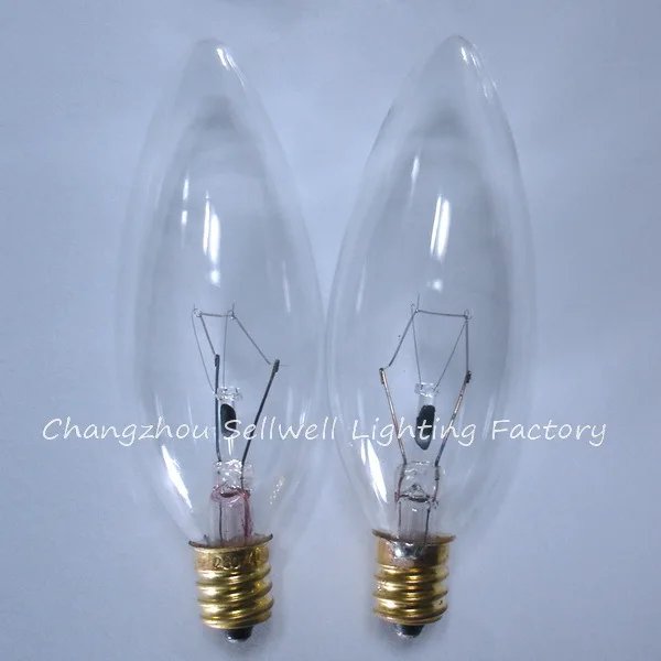 E12 candle lamp small bulb Screw base incandescent light bulb 220V/40W transparent A733 10pcs