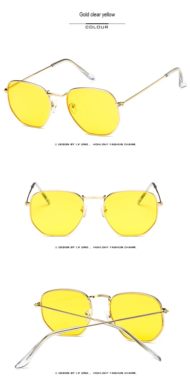 Винтажные прозрачные солнцезащитные очки, оправа для женщин и мужчин,, Ретро стиль, оптические очки для глаз, оправа для мужчин, шестигранные солнцезащитные очки, Oculos lentes de sol mujer