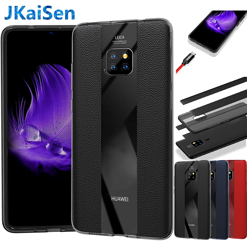 

Luxury Leather Grain Case For Huawei Mate 10 20 X Pro Shockproof Silicon Honor Cases Cover Coque Fundas