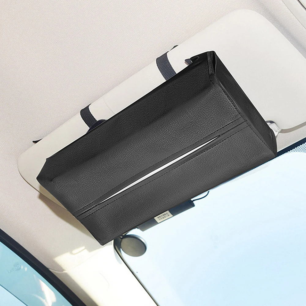 Car Interior Accessories Tissue Box Leather Portable Car Tissue Storage Box Cover Convenient Car Styling Container