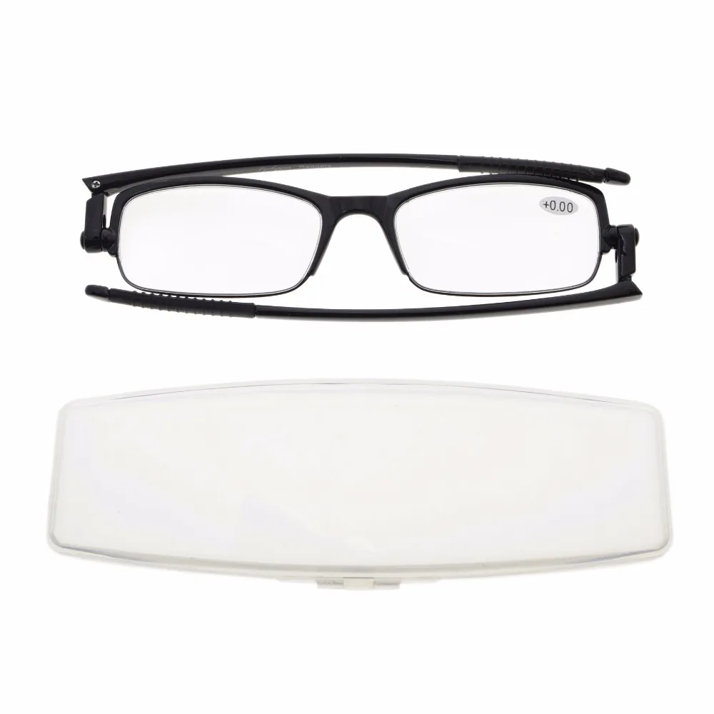R200 Eyekepper 360 Degree Foldable Temples Reading Glasses With Transparent Case Men Women +0.00
