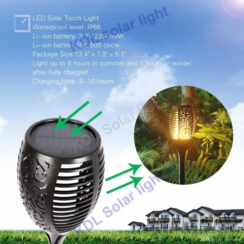 

4pcs/lot new arrival Solar 96LED Lawn Dancing flame Torch Lights radar 3 working mode 2017 waterproof portable s torch lands