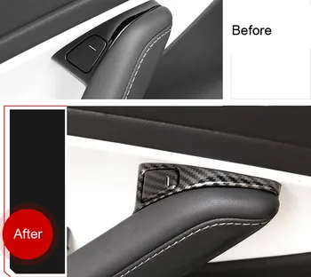 

For Tesla Model 3 Blue Star 2017-2020 Carbon Style Car Door Interior Lock Pin Buckle Cover Trim Car styling