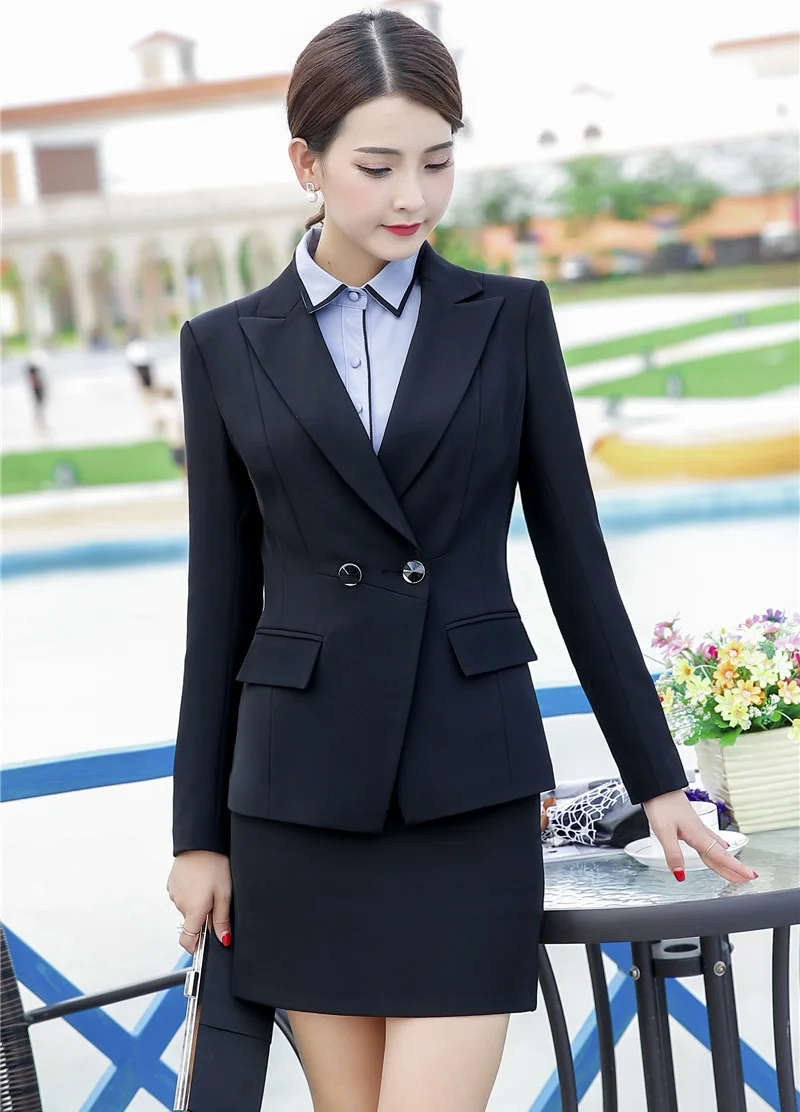 Formal Office Uniform Designs Women Business Suits Ladies Office Skirt